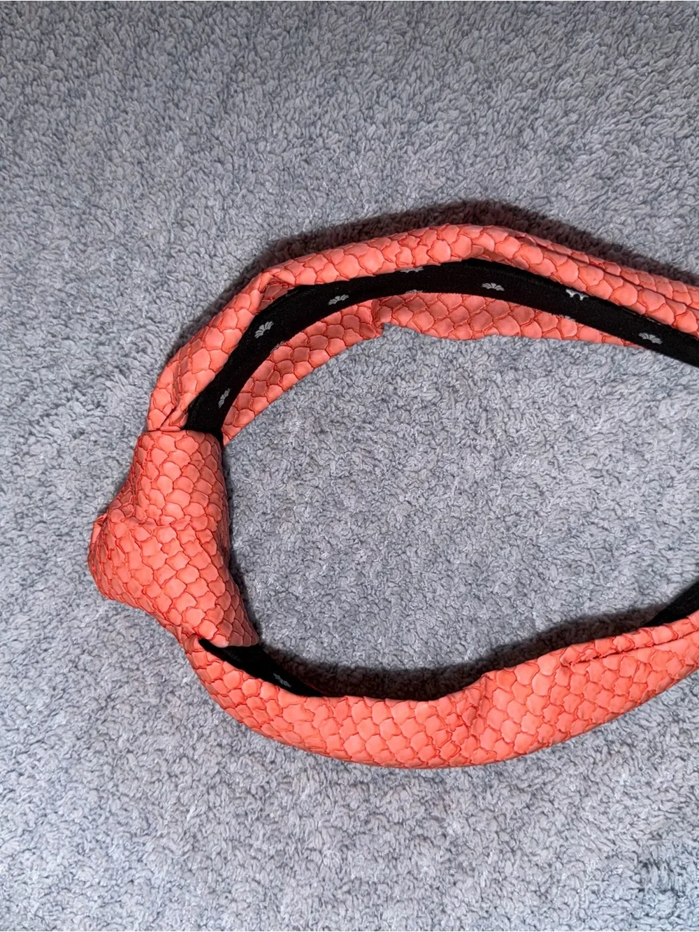 Lele Sadoughi Quilted Knotted Headband in Coral